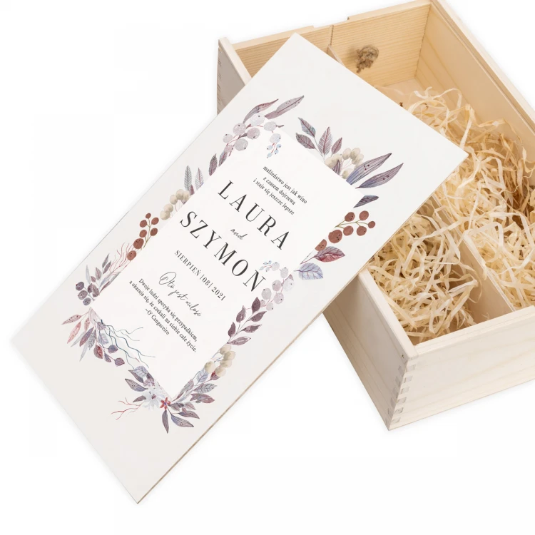 Wooden Box for Two Wine Bottles - Gift for Newlyweds - SK079