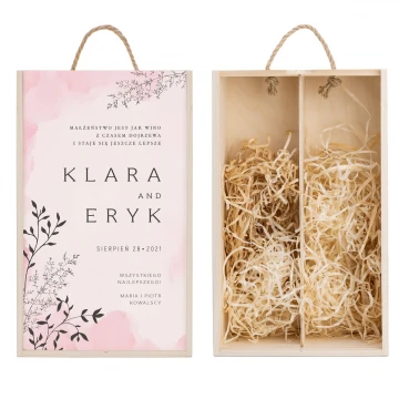 Wooden box for two wine bottles - gift for the Newlyweds - SK080