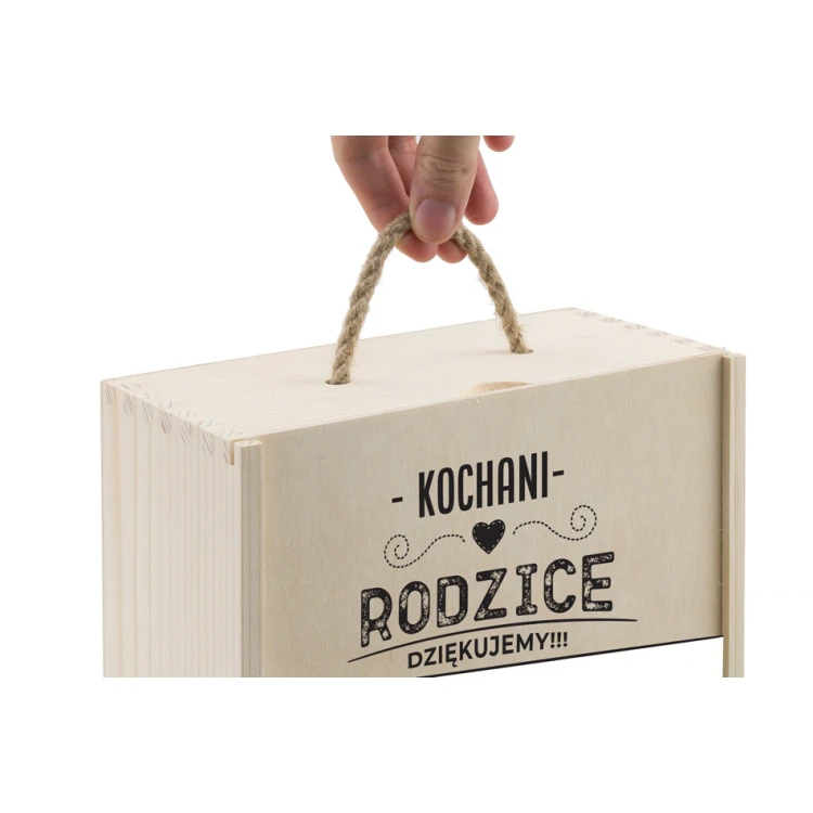 Wooden Box for Two Wine Bottles - Gift for Parents - SK042