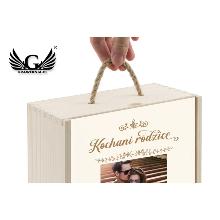 Wooden Box for Two Wine Bottles - Gift for Parents - SK043