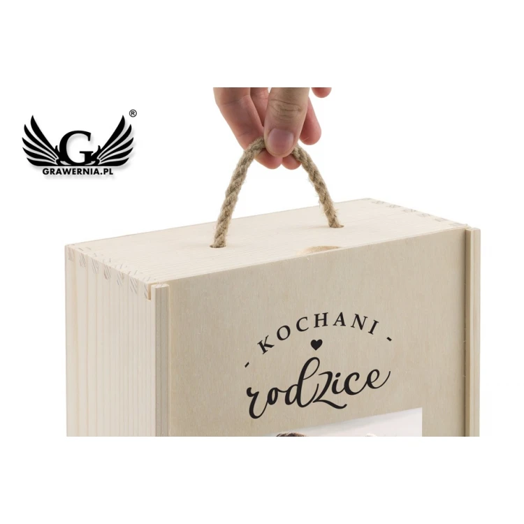 Wooden Box for Two Wine Bottles - Gift for Parents - SK044