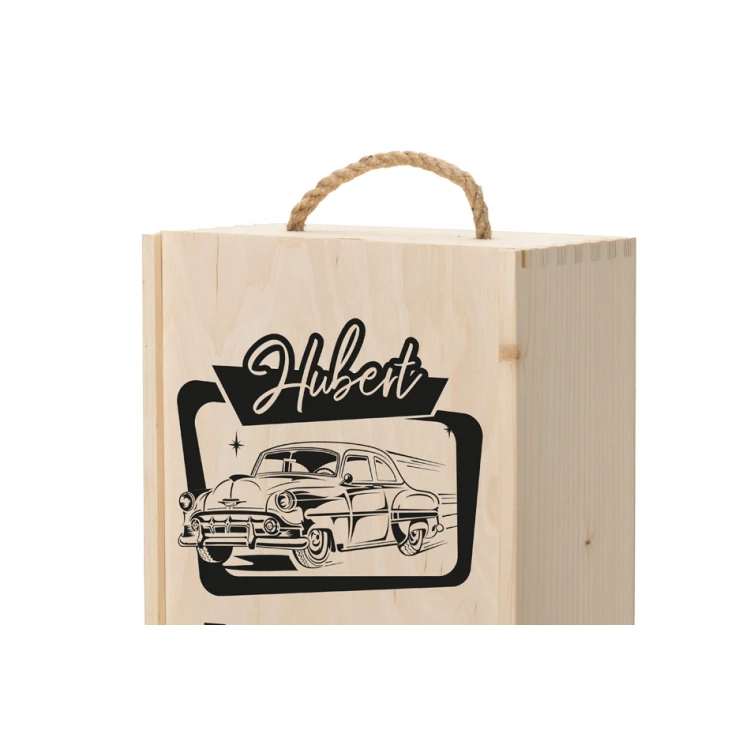 Wooden vodka box with a set of 6 glasses - On original parts - SK065