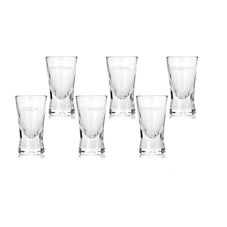 Wooden vodka box with a set of 6 shot glasses for a bachelor party - SK069
