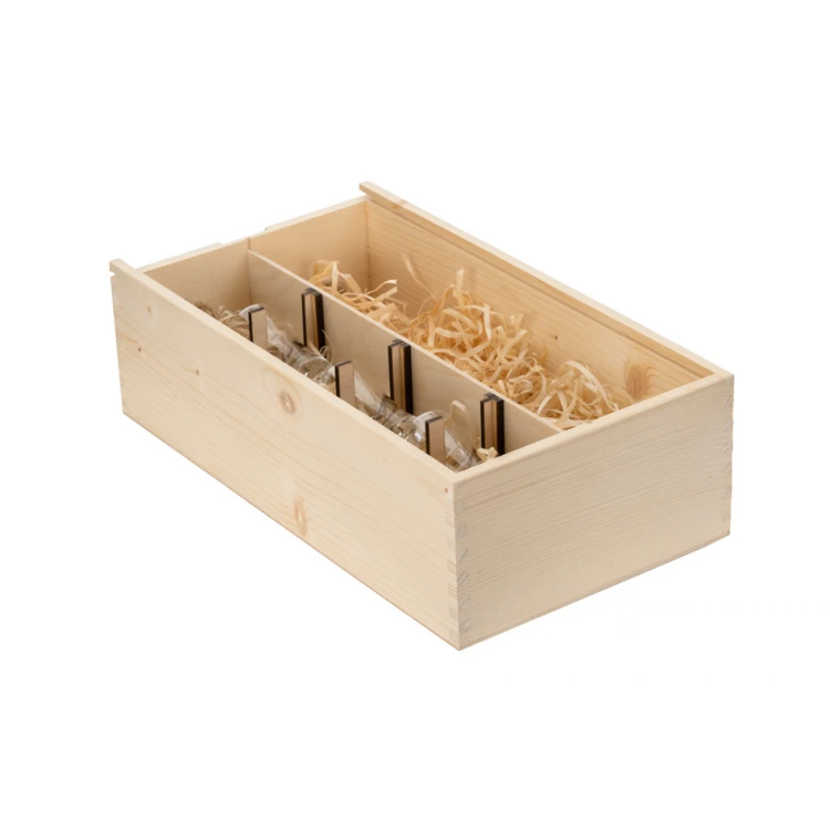 Wooden vodka box with a set of 6 glasses - Will you be my witness? - SK074