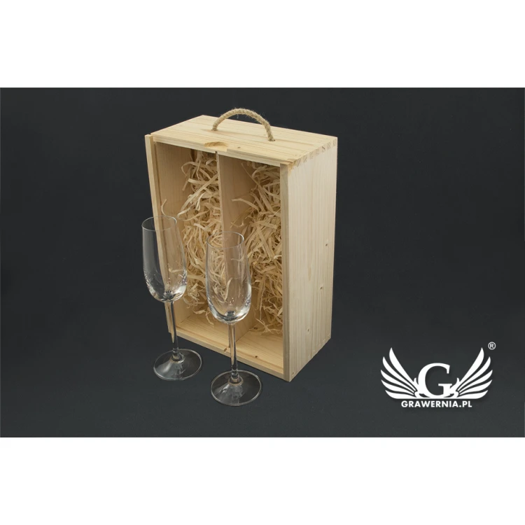 Wooden Box with Glasses for the Newlyweds - SK22