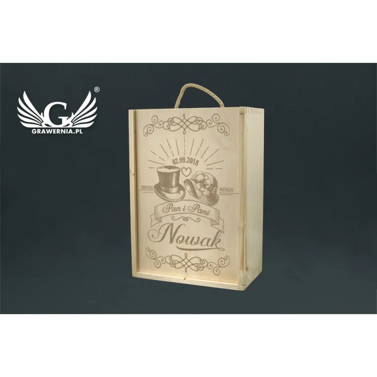 Wooden Box with Glasses for the Newlyweds - SK24