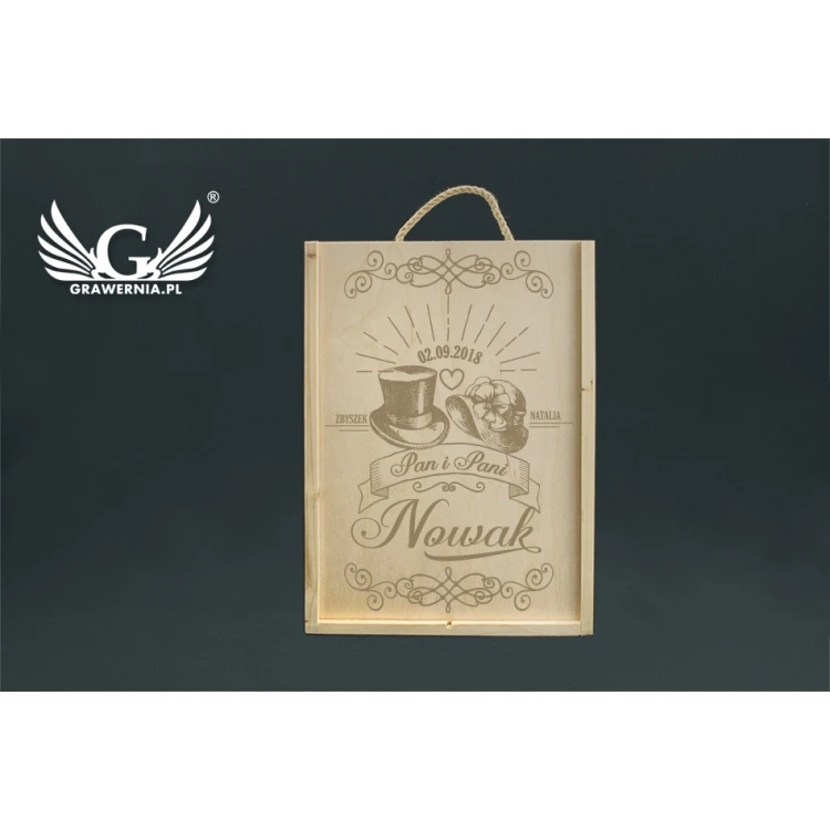 Wooden Box with Glasses for the Newlyweds - SK24