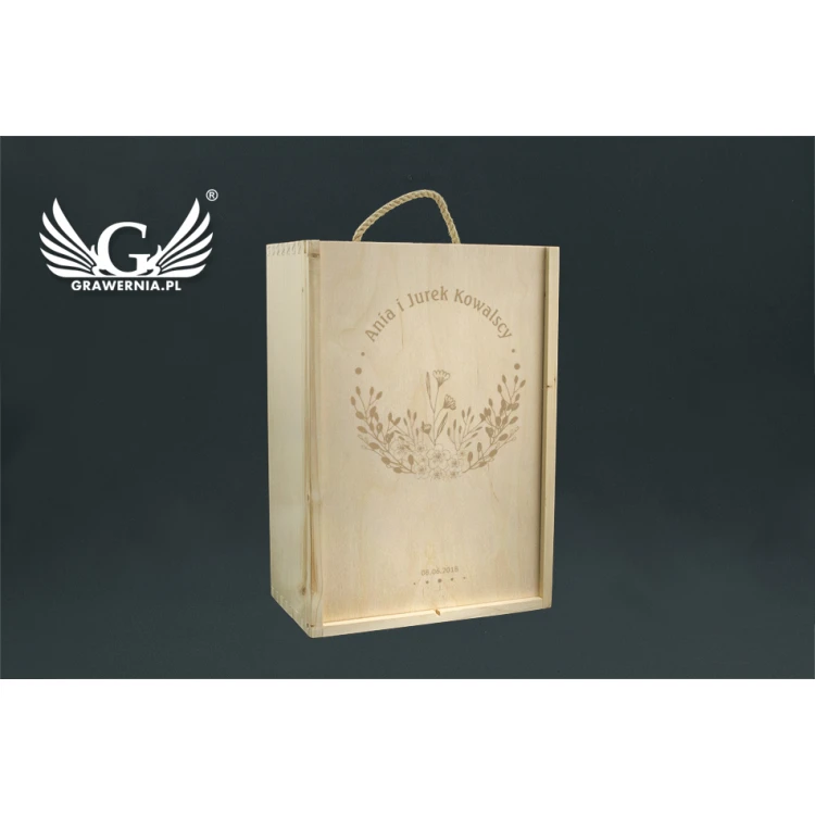 Wooden Box with Glasses for the Newlyweds - SK26