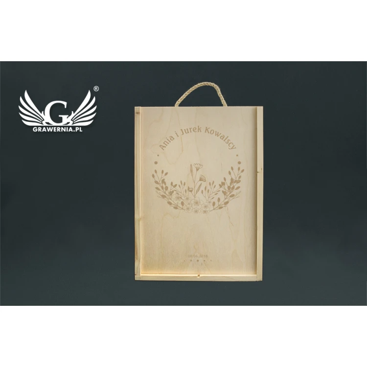 Wooden Box with Glasses for the Newlyweds - SK26