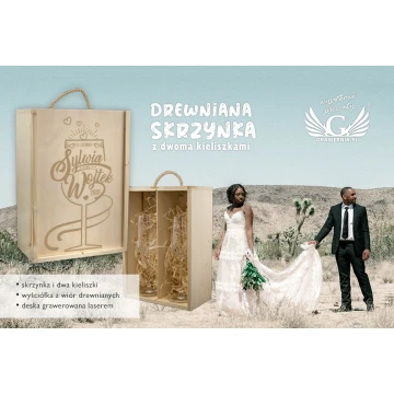 Wooden Box with Glasses for the Newlyweds - SK28
