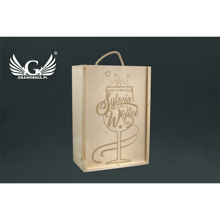 Wooden Box with Glasses for the Newlyweds - SK28