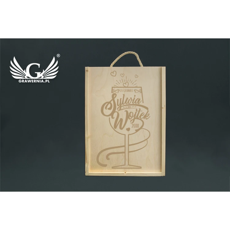Wooden Box with Glasses for the Newlyweds - SK28