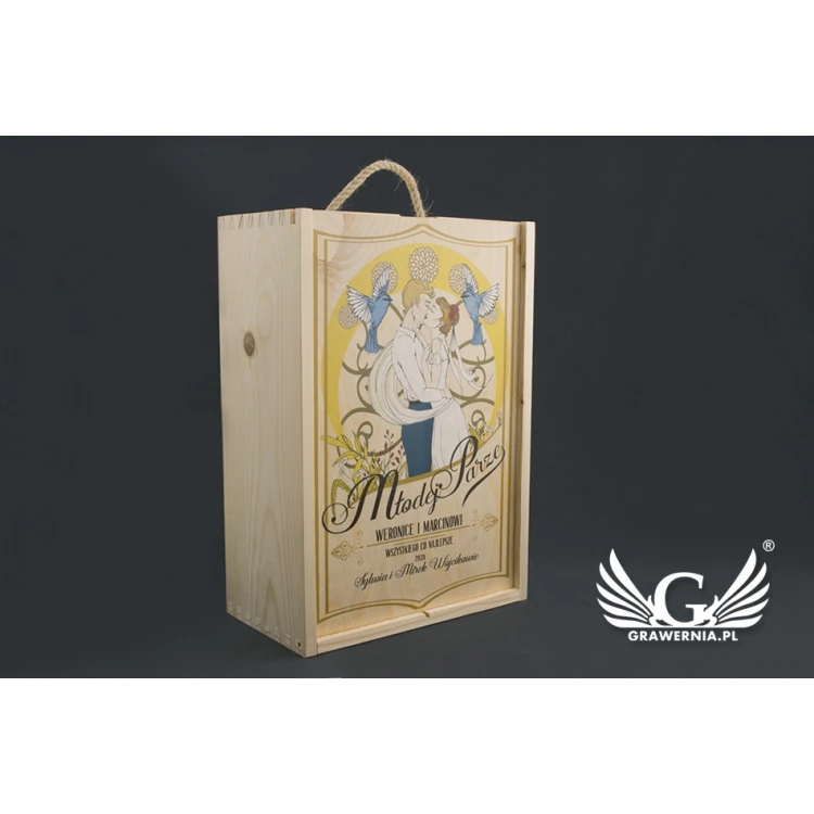 Wooden Box with Glasses for the Newlyweds - SK29