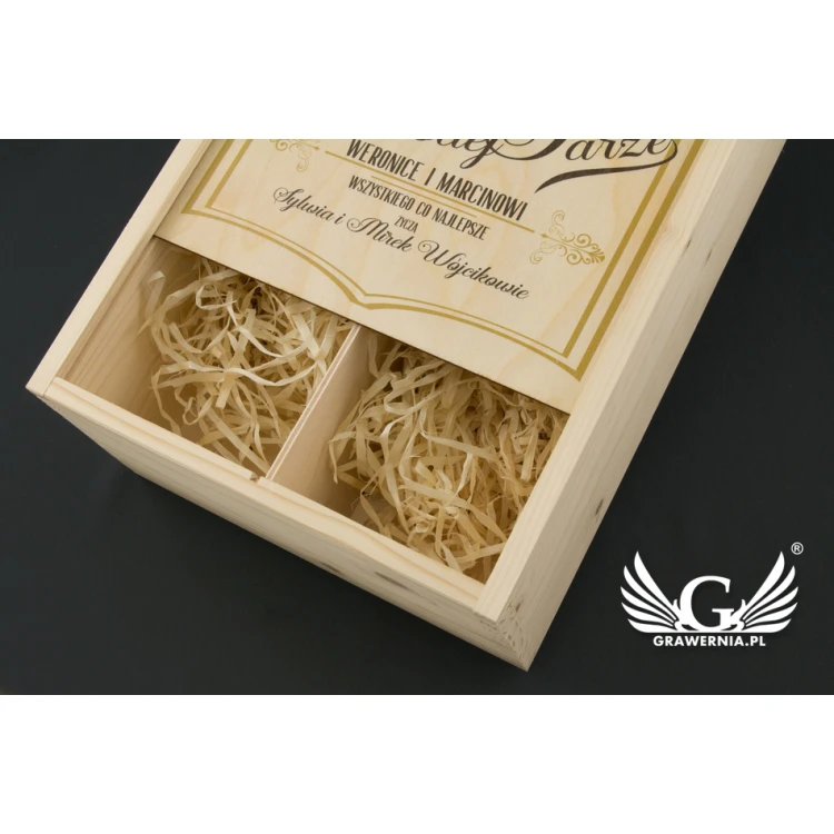 Wooden Box with Glasses for the Newlyweds - SK29