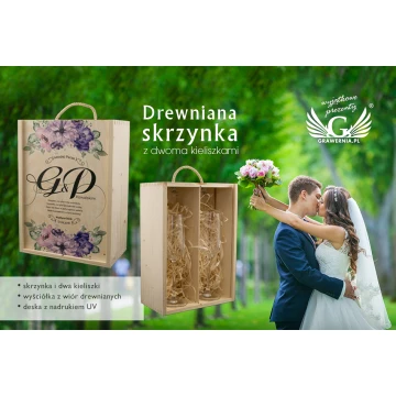 Wooden Box with Glasses for the Newlyweds - SK30