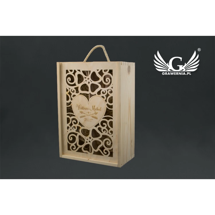 Wooden Box with Glasses for the Newlyweds - SK22