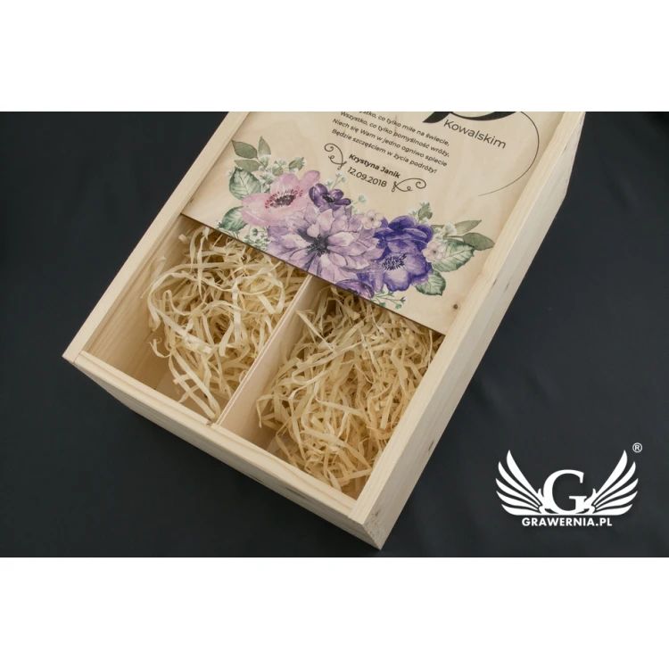 Wooden Box with Glasses for the Newlyweds - SK30