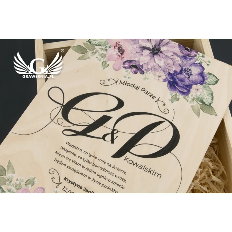 Wooden Box with Glasses for the Newlyweds - SK30