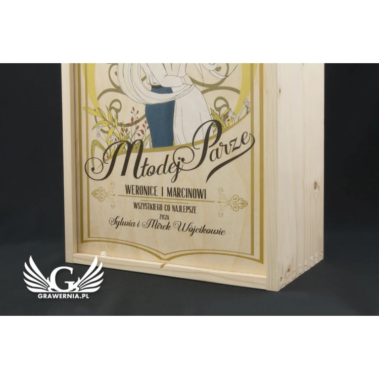 Wooden Box with Glasses for the Newlyweds - SK29