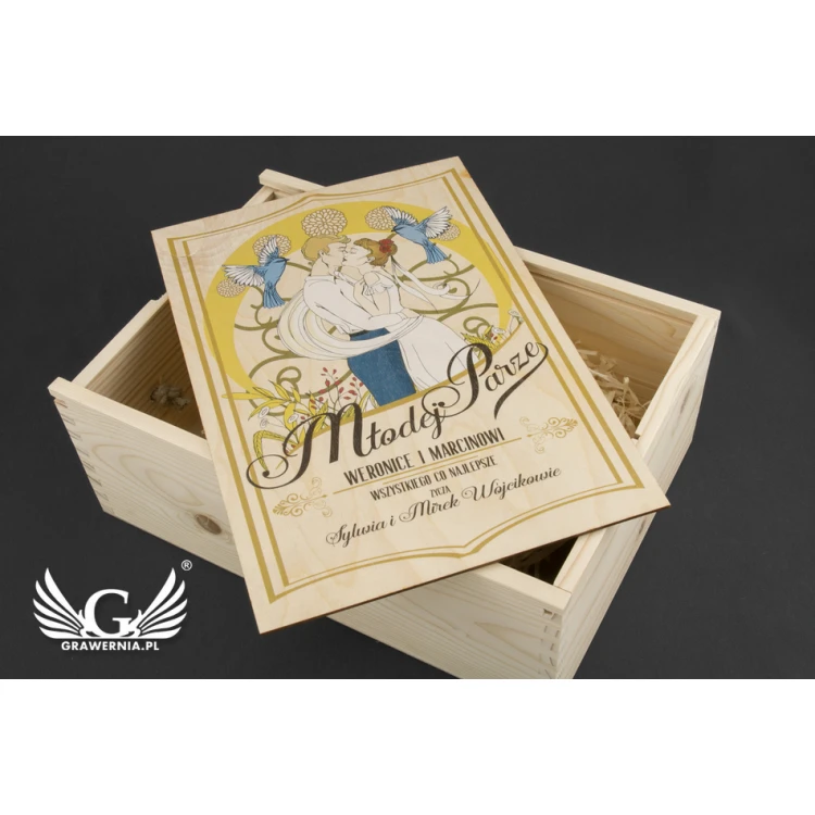 Wooden Box with Glasses for the Newlyweds - SK29