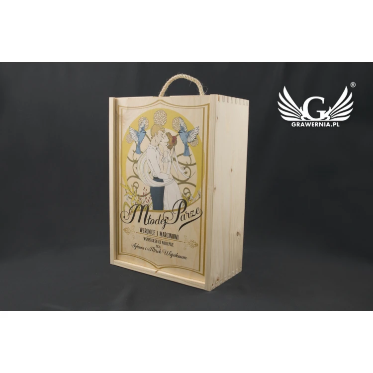 Wooden Box with Glasses for the Newlyweds - SK29