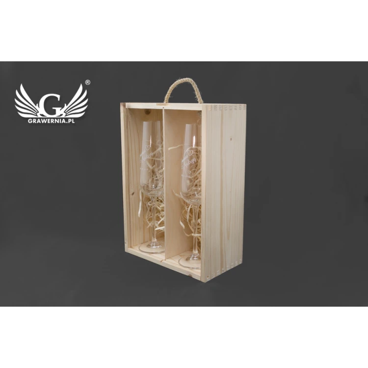 Wooden Box with Glasses for the Newlyweds - SK25