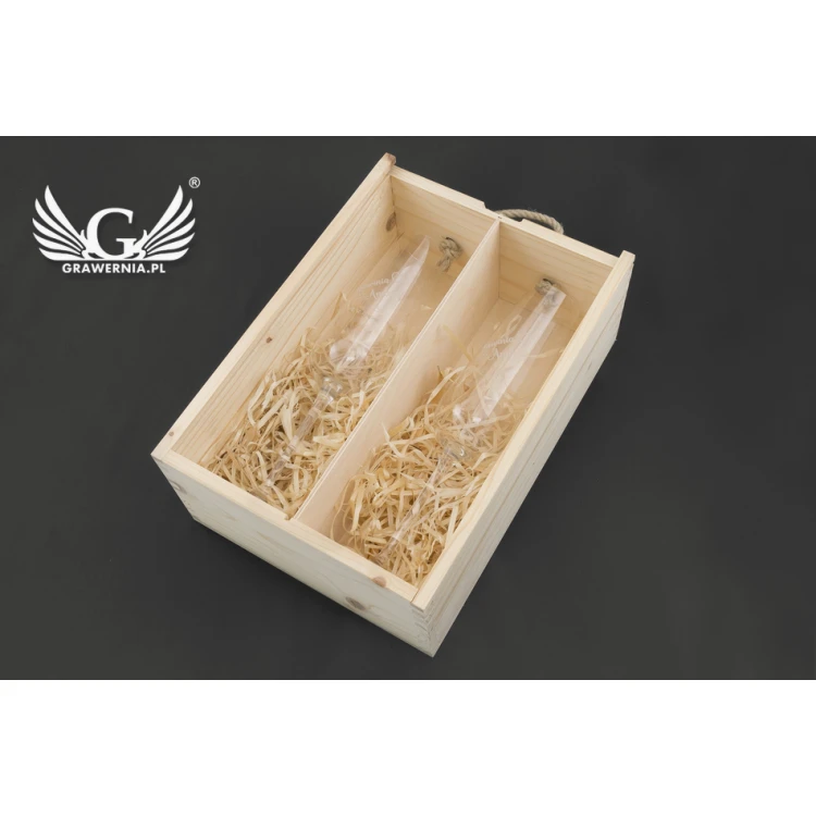 Wooden Box with Glasses for the Newlyweds - SK25