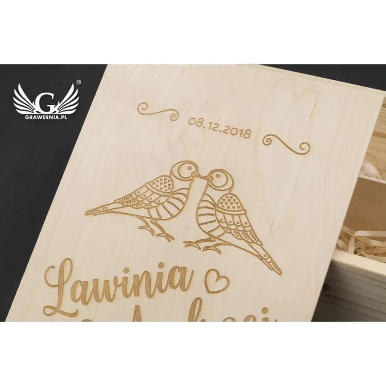 Wooden Box with Glasses for the Newlyweds - SK25