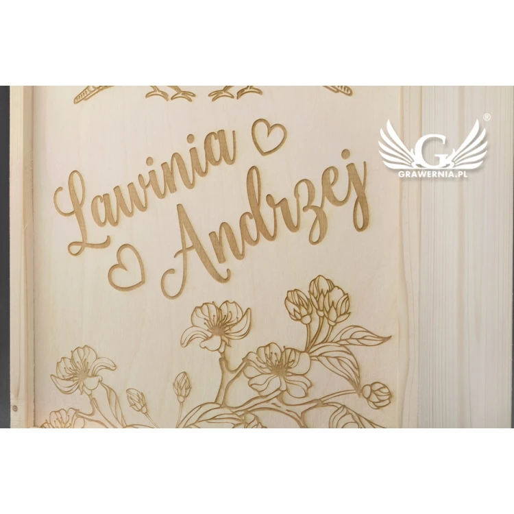 Wooden Box with Glasses for the Newlyweds - SK25
