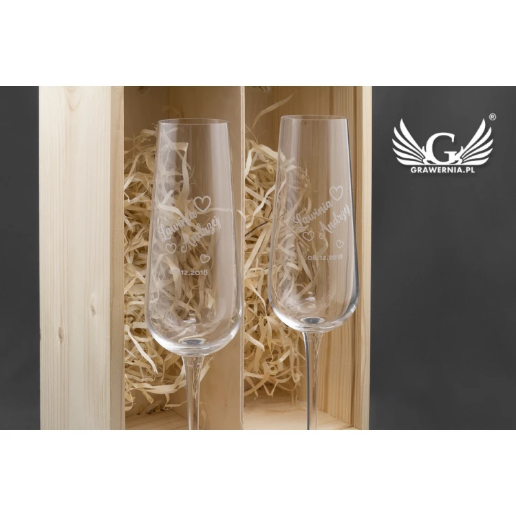 Wooden Box with Glasses for the Newlyweds - SK25