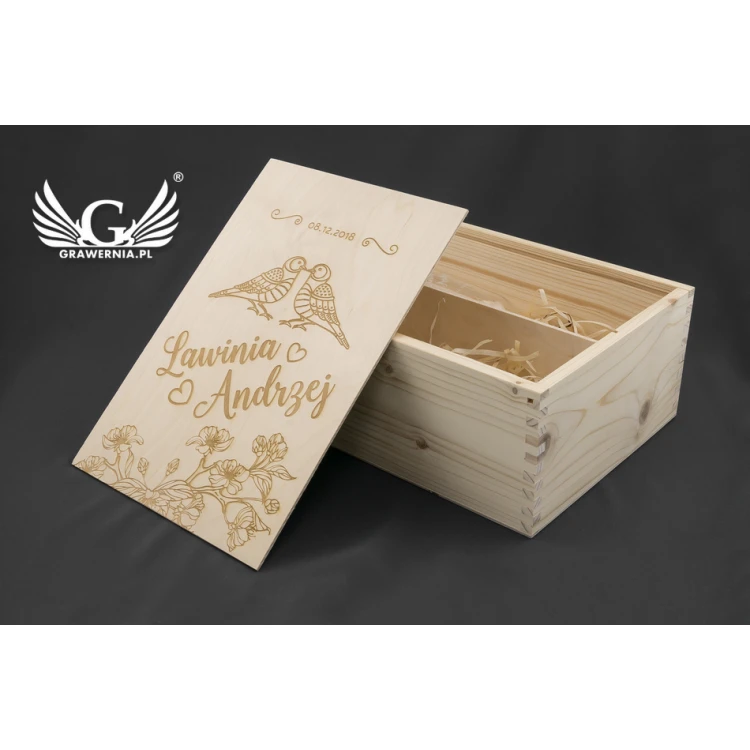 Wooden Box with Glasses for the Newlyweds - SK25