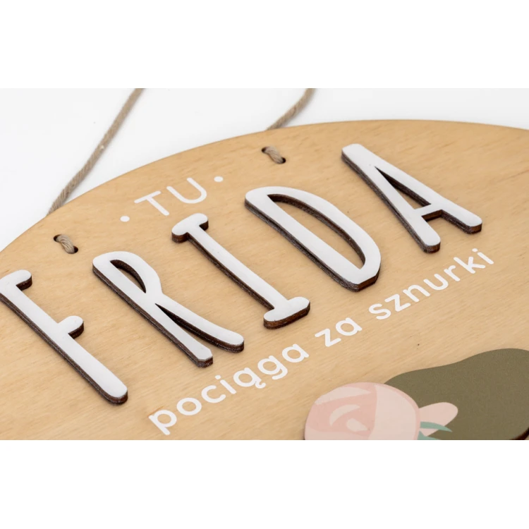 Wooden plaque with child's name - Sarenka - diameter 290mm - NAP070