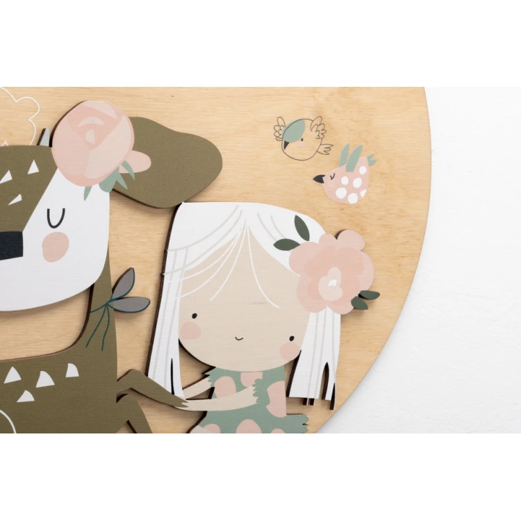 Wooden plaque with child's name - Sarenka - diameter 290mm - NAP070