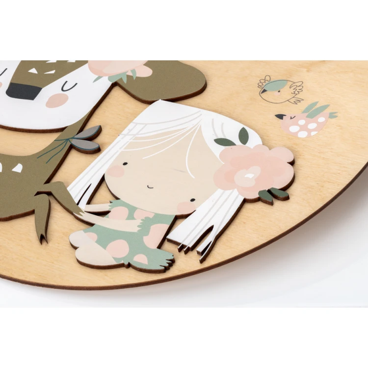 Wooden plaque with child's name - Sarenka - diameter 290mm - NAP070