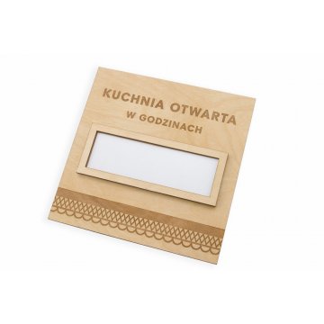 Wooden Folk Sign with Window - size 200x200mm - SZK011
