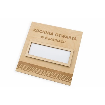 Wooden Folk Sign with Window - size 200x200mm - SZK011