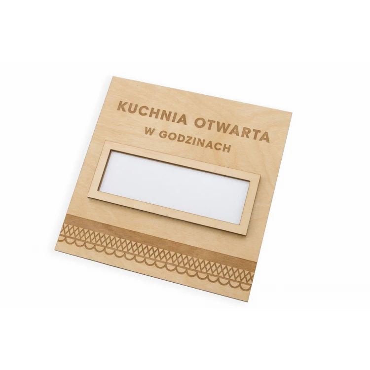 Wooden Folk Sign with Window - size 200x200mm - SZK011