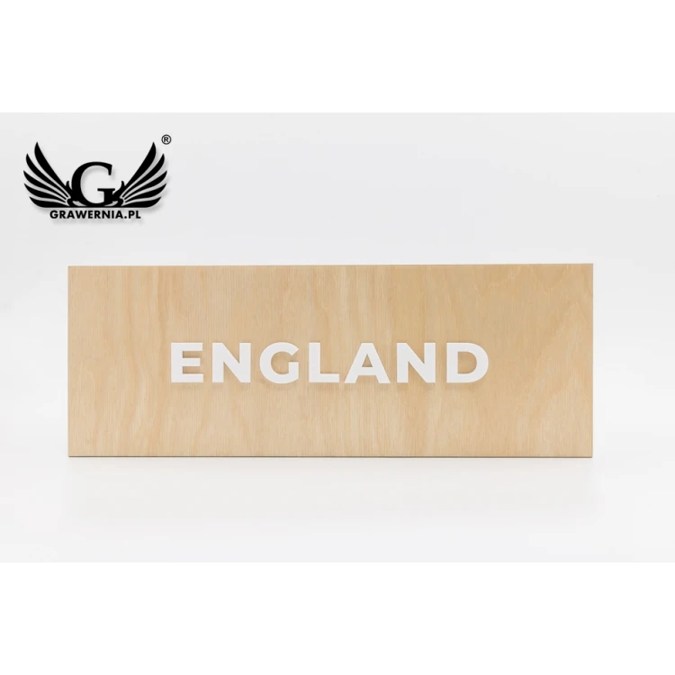 Wooden plaque with embossed text in plexi - dimensions: 300x110mm - TAB069