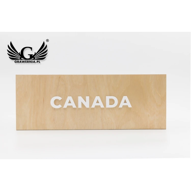 Wooden plaque with embossed text in plexi - dimensions: 300x110mm - TAB069