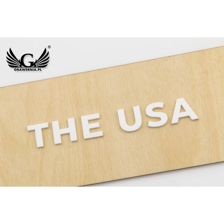 Wooden plaque with embossed text in plexi - dimensions: 300x110mm - TAB069