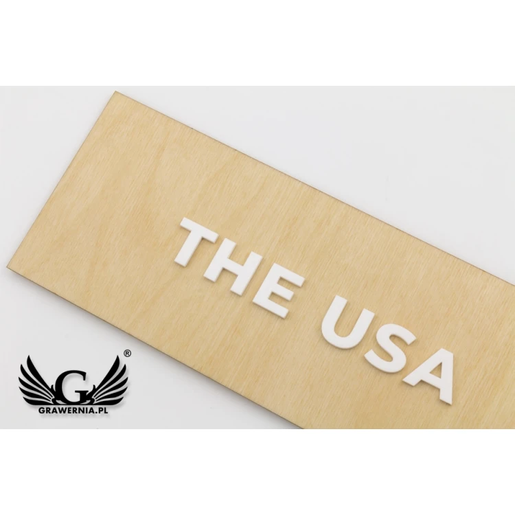 Wooden plaque with embossed text in plexi - dimensions: 300x110mm - TAB069