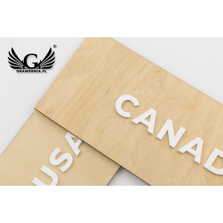 Wooden plaque with embossed text in plexi - dimensions: 300x110mm - TAB069