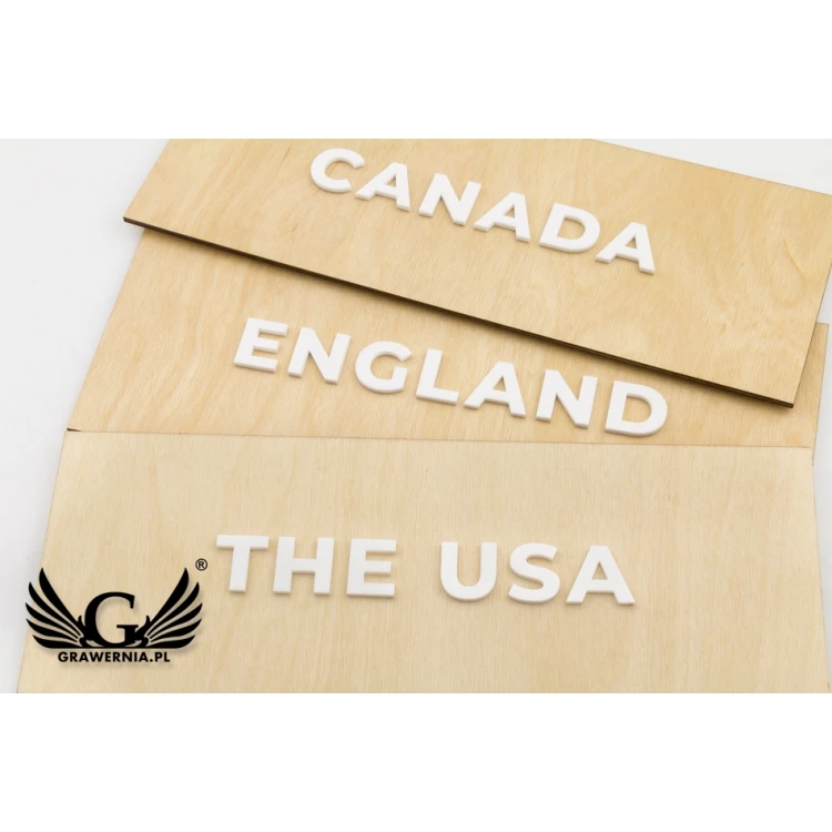 Wooden plaque with embossed text in plexi - dimensions: 300x110mm - TAB069