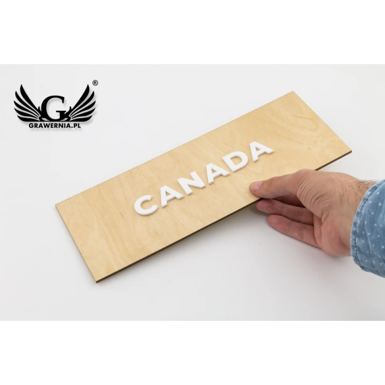 Wooden plaque with embossed text in plexi - dimensions: 300x110mm - TAB069
