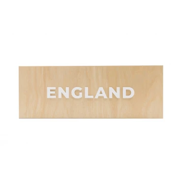 Wooden plaque with embossed text in plexi - dimensions: 300x110mm - TAB069