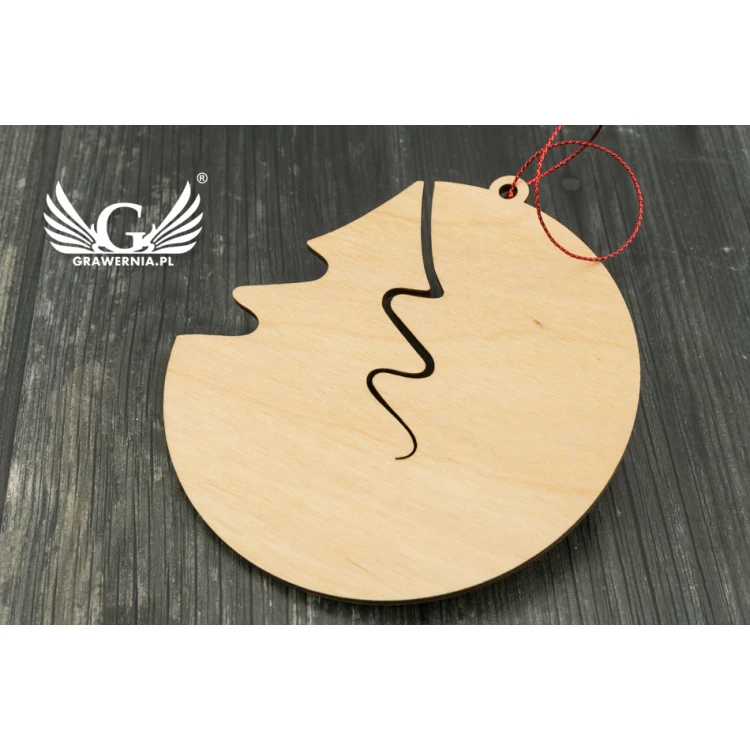 Wooden Christmas Baubles - Diameter: 100mm - Engraved and Stained - BDR015