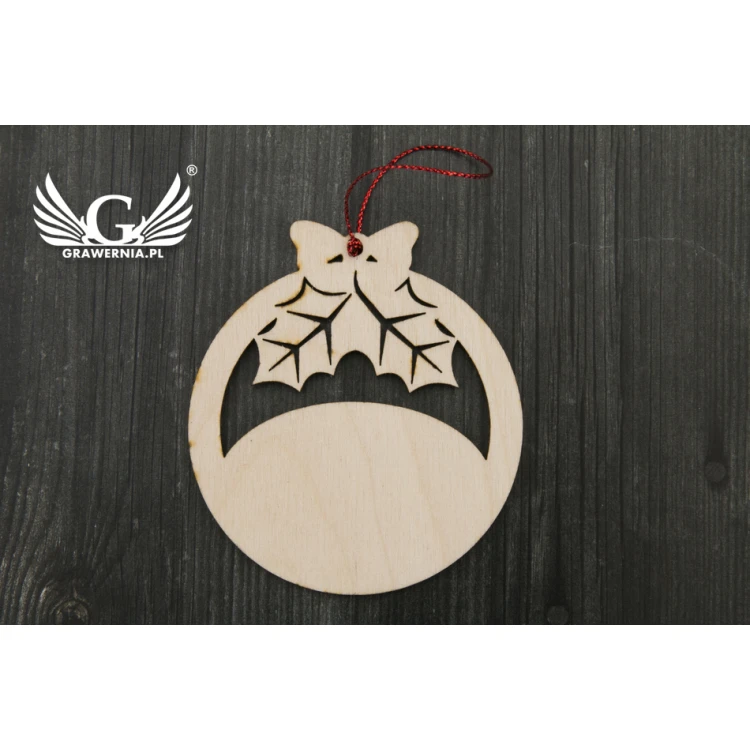 Wooden Christmas Baubles - size 70x77mm - any engraving - BDR014