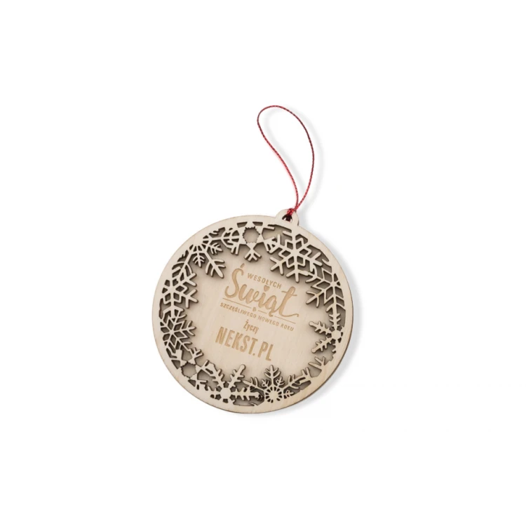 Wooden Christmas Baubles - size 80x85mm - any engraving - BDR019