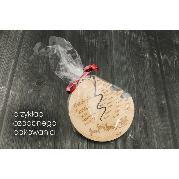 Wooden Christmas Baubles - size 80x93mm - any engraving - BDR017