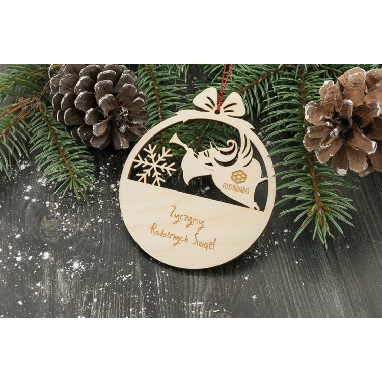 Wooden Christmas Baubles - size 80x93mm - any engraving - BDR017